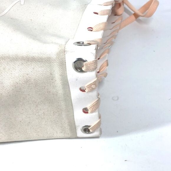 Christian Louboutin Tote Bag Cabalace Shoelace Shoulder Canvas Leather - Picture 8 of 10